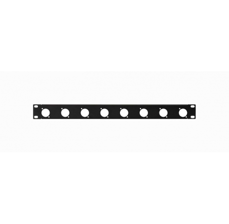 Panneau percé 19" 1 U pour 8 embases XLR ou speakon plastique et 8 embases Jack 6,35 mm