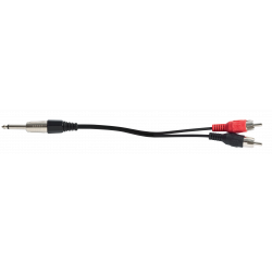 Connection cable - JACK 6.35 MALE MONO / 2 RCA - 3 m
