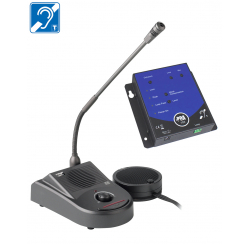 Magnetic induction loop kit system with counter intercom system