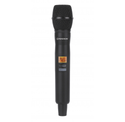 Hand-held transmitter microphone with the BE-1040 UHF receiver box