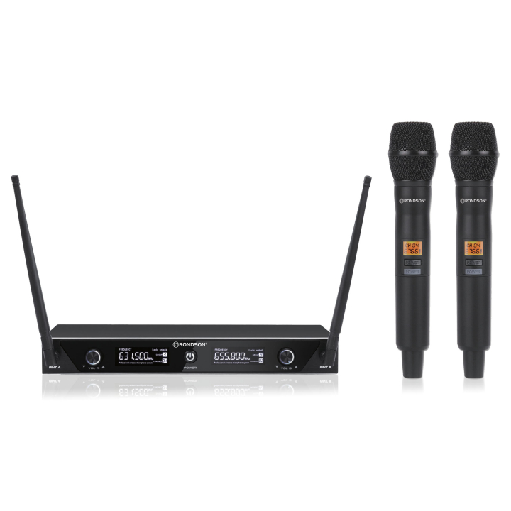 BE-1020/2MIC - Ensemble récepteur double UHF avec 2 micros à main