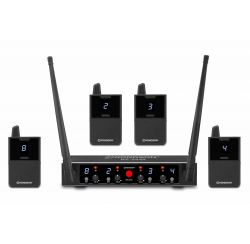 Dual UHF receiver set with 2 bodypack microphones