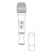 Hand-held transmitter microphone with the BE-1020 UHF receiver box
