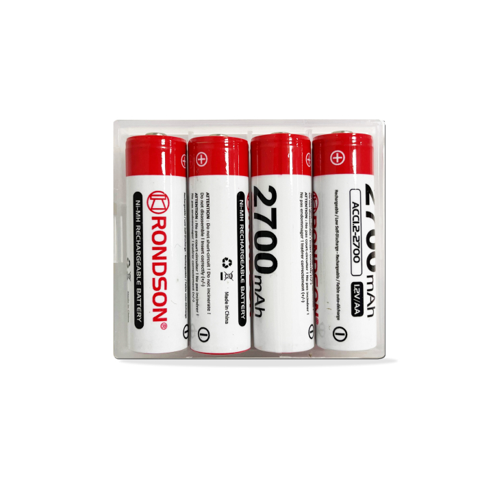 Pack de 4 accus rechargeables NiMH 1.2V-2700mAh