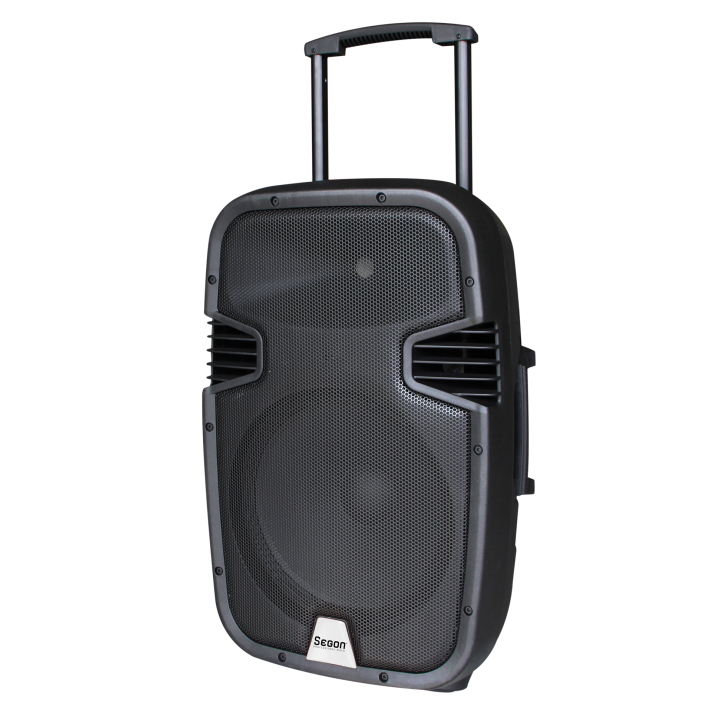 130 W powered speaker with 2 UHF microphones and USB / SD / MP3 / BLUETOOTH