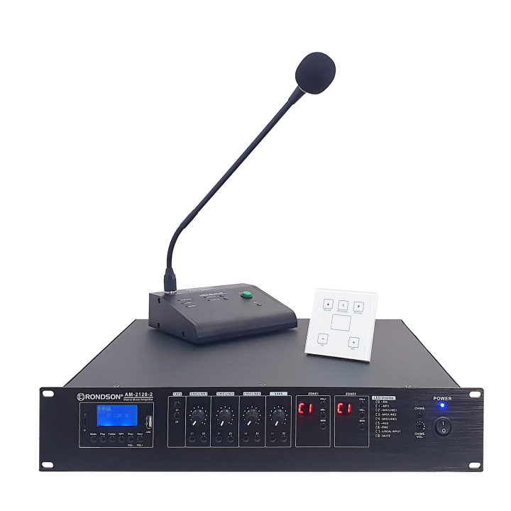 AM-2120-2 - ampli 100V avec pupitre micro et platine