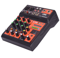 4 channel audio mixer console