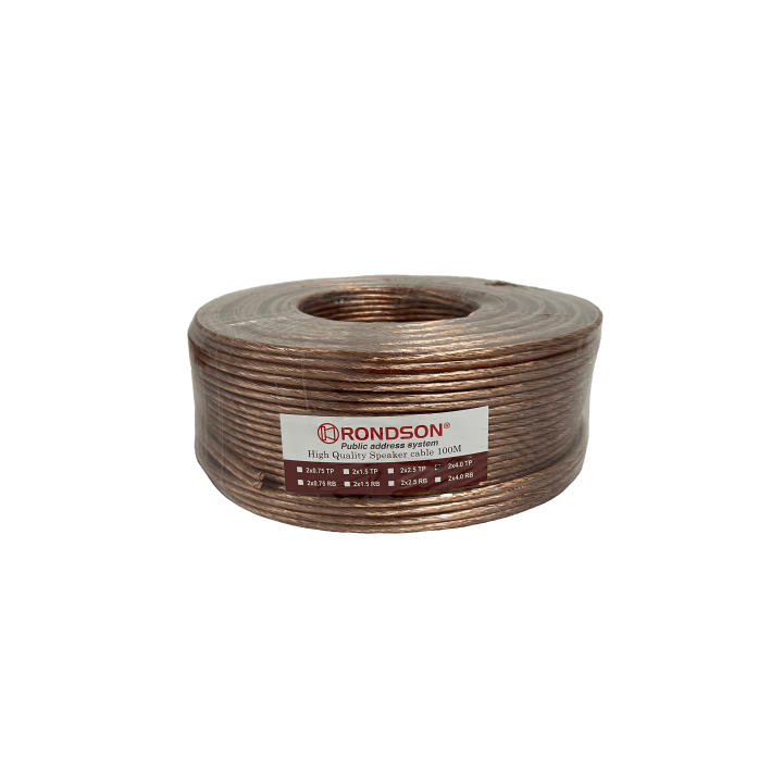 Câble haut parleurs transparents en bobine de 100m en 2 x 2,5 mm