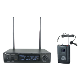 Ensemble UHF avec microphone cravate et boitier récepteur