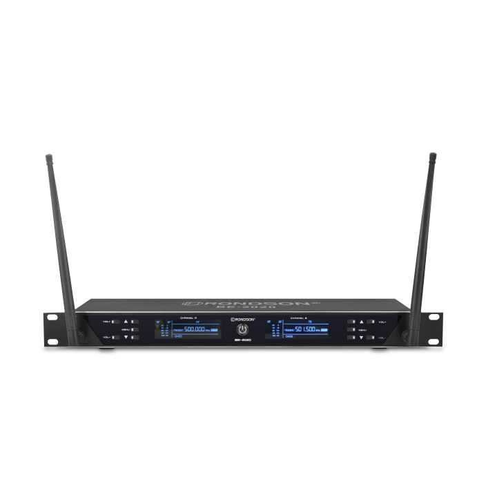 Dual UHF receiver set with 1 handheld and 1 lapel microphone