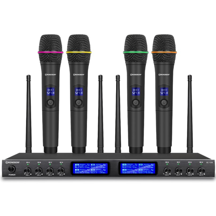 BE-1080 - Ensemble récepteur UHF avec 8 microphones à main - Zoomer