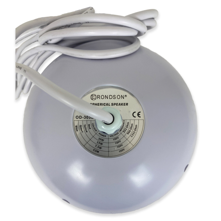 10W spherical suspended speakers at 100V