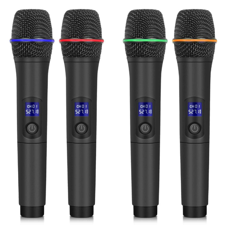 LA-MIC104 Système microphone HF 4 canaux avec 4 micros à main - Micro