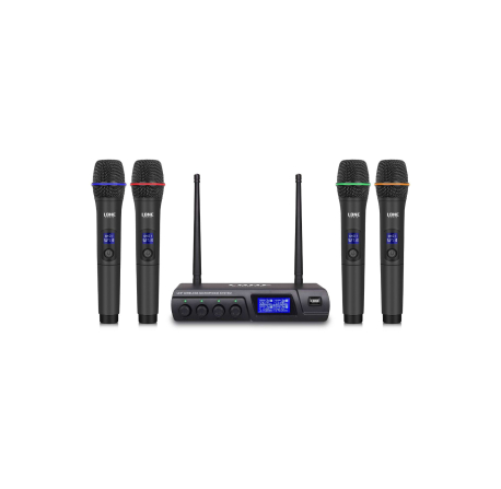 LA-MIC104 Système microphone HF 4 canaux avec 4 micros à main