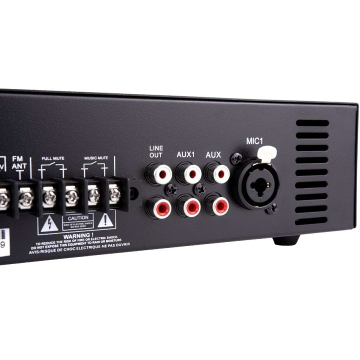 AM-40D Amplificateur mélangeur multimédia 40W en 100V - Face arrière zoom