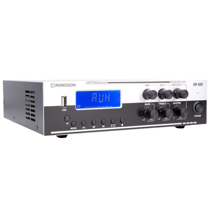 AM-40D Amplificateur mélangeur multimédia 40W en 100V - Face avant coté