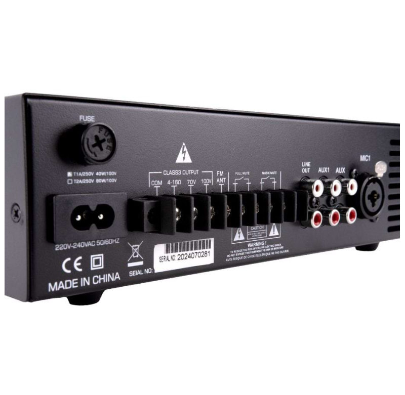 Amplificateur-mélangeur Numérique Adastra DM40 40W - Bluetooth, USB, FM | Pour Système Sonore 100V Ou 4-16 Ohms
