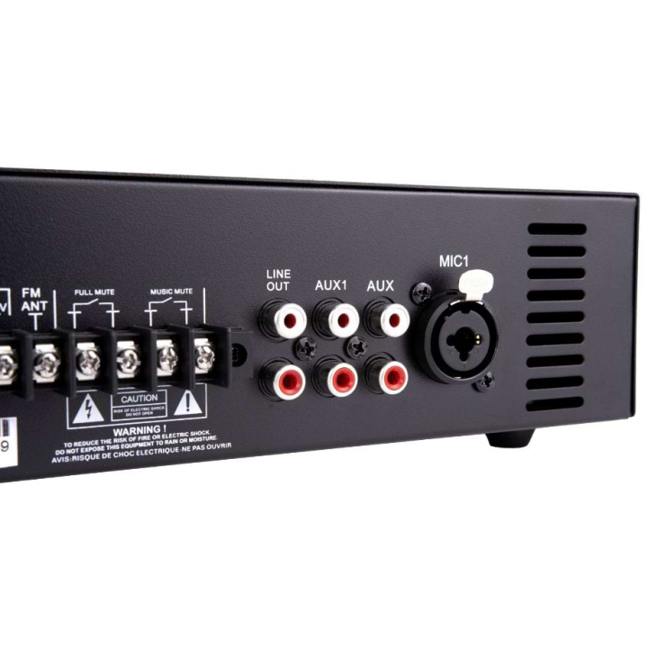AM-80D Amplificateur mélangeur multimédia 80W en 100V -  Face arrière zoom
