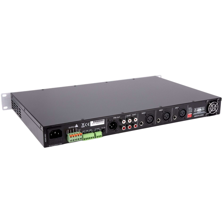 AM-240D Amplificateur mélangeur multimédia 240W en 100V - 19" 1U - Face arrière dessus