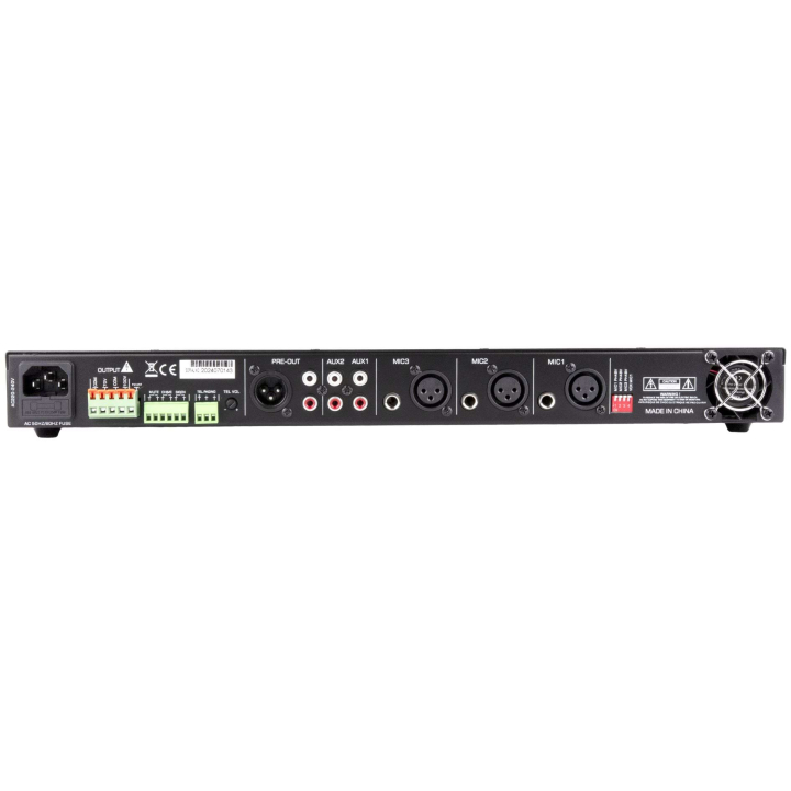 AM-240D Amplificateur mélangeur multimédia 240W en 100V - 19" 1U - Face arrière
