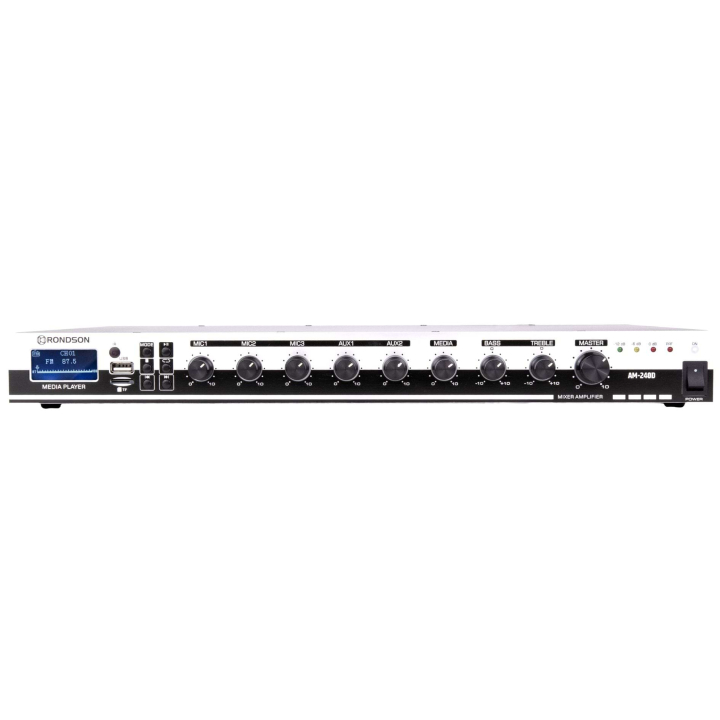 AM-240D Amplificateur mélangeur multimédia 240W en 100V - 19" 1U - Face avant