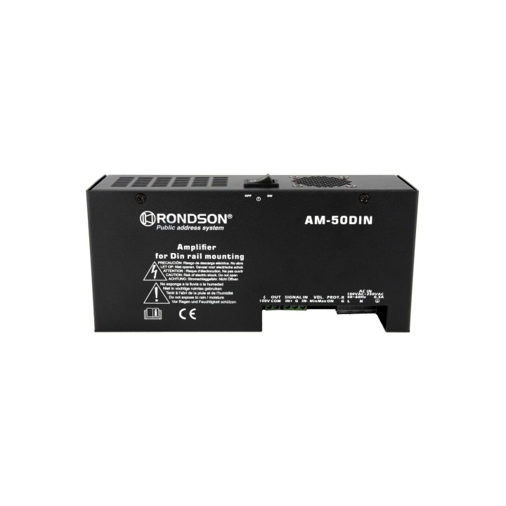 AM-50DIN - Amplificateur 50W rail DIN - Face avant