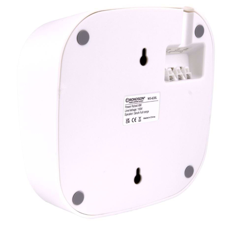 WS-63 BL Haut-parleur mural 6W Blanv en 100V - face arrière coté
