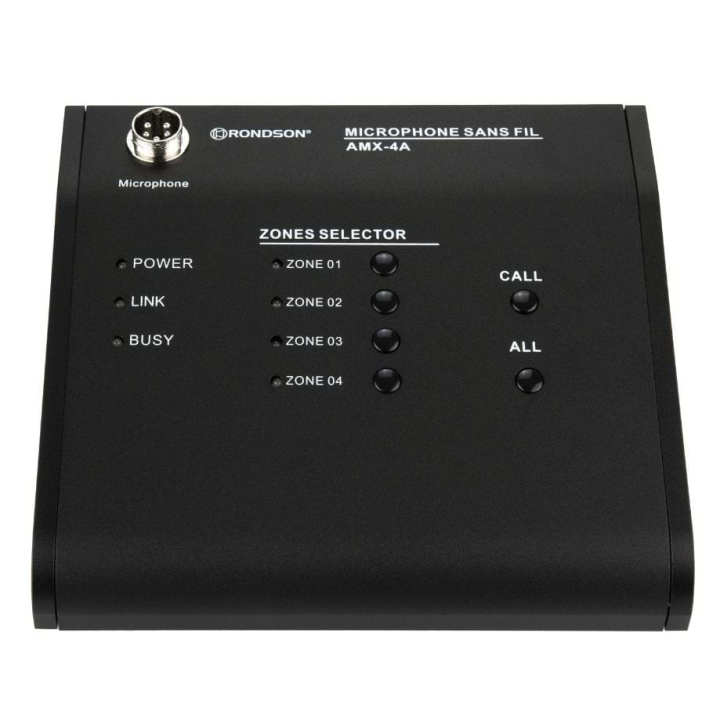 AMX-4A - Pupitre microphone d'appel 4 Zones - Bloc