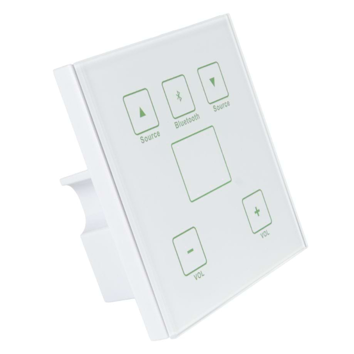 Wall-mounted source selection, Bluetooth, volume for AMX-4 matrix amplifiers