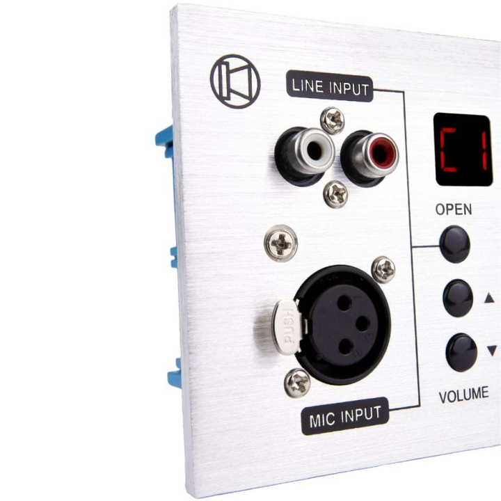 AMX 4C - Platine murale pour entrée micro, sources audio - Face droite