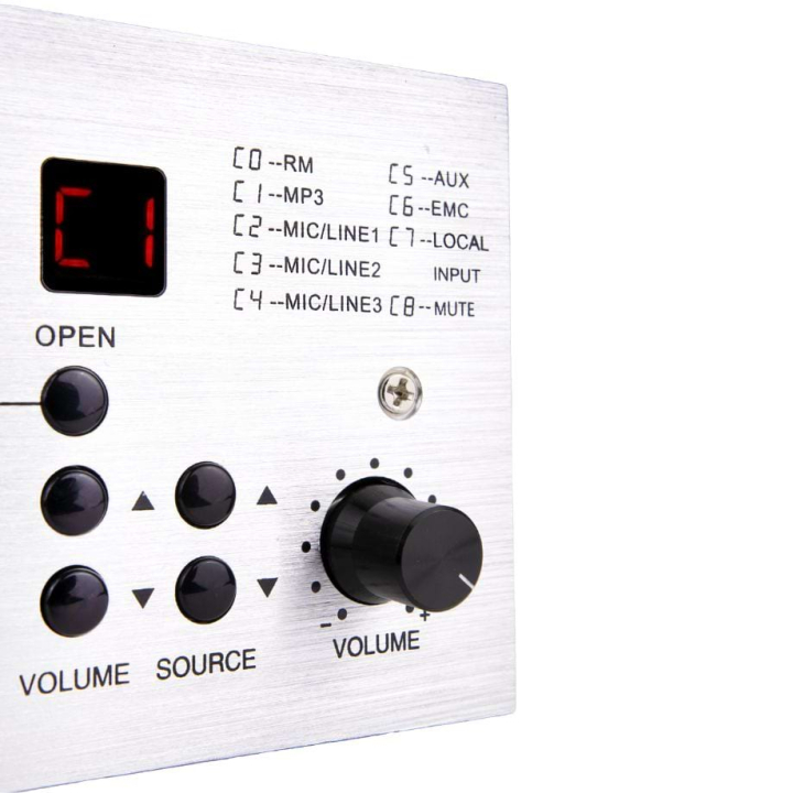 AMX 4C - Platine murale pour entrée micro, sources audio - Face Gauche