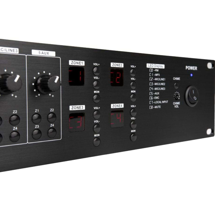 120W 4-zone mixing amplifier with multimedia player