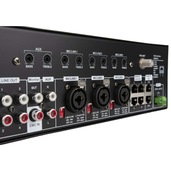 AMX-4120 - Amplificateur mélangeurs 4 zones de 4x120W avec lecteur multimédia - Face arrière zoom