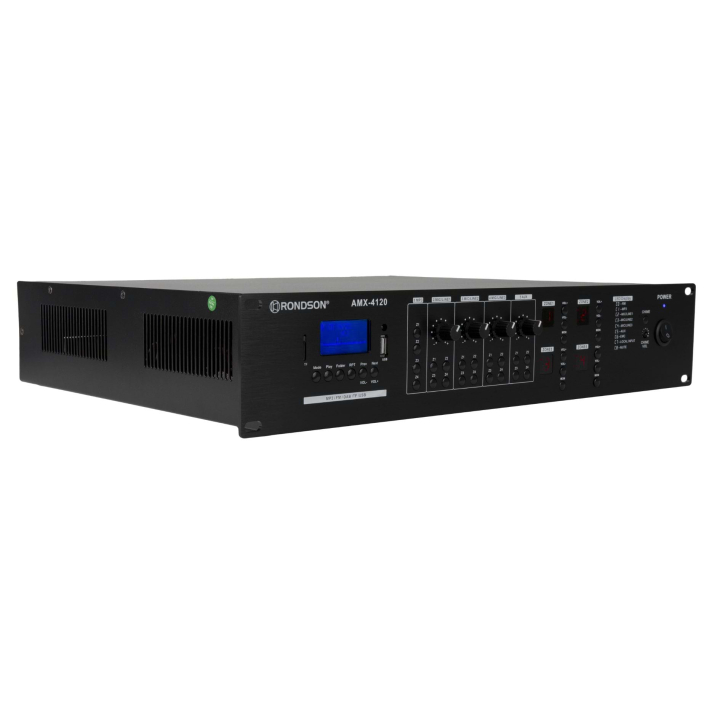 AMX-4500 - Amplificateur mélangeurs 4 zones de 4x500W avec lecteur multimédia - coté gauche