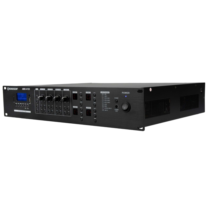 AMX-4500 - Amplificateur mélangeurs 4 zones de 4x500W avec lecteur multimédia - Coté droit
