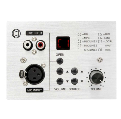 Wall plate for microphone input, audio sources, AM-2 series bluetooth