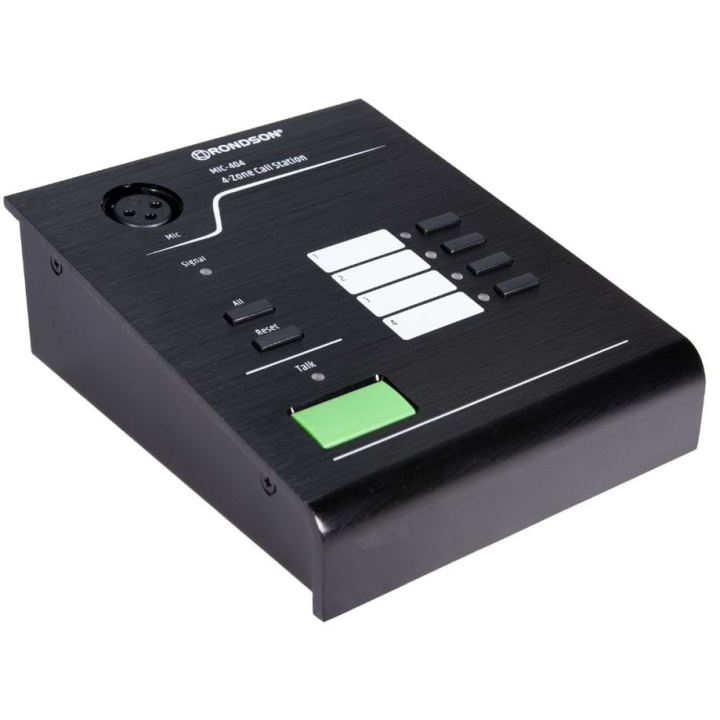 Microphone pupitre d'appel 4 zones pour serie MX-404 - Face avant de coté