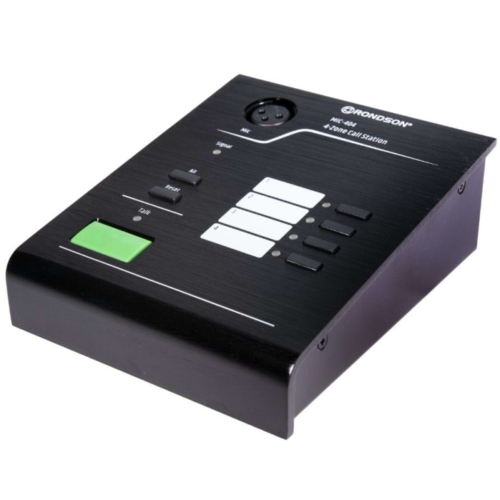 Microphone pupitre d'appel 4 zones pour serie MX-404 - Face avant de coté 2