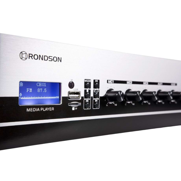 AM-350D - Amplificateur mélangeur multimédia 350W en 100V - Face avant zoom
