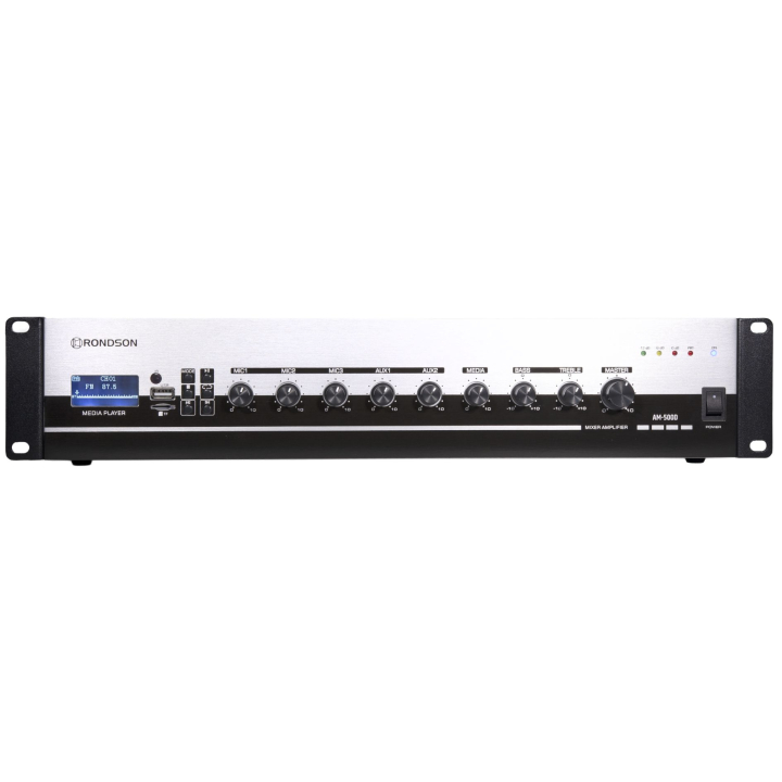 AM-500D - Amplificateur mélangeur multimédia 500W en 100V - Face avant