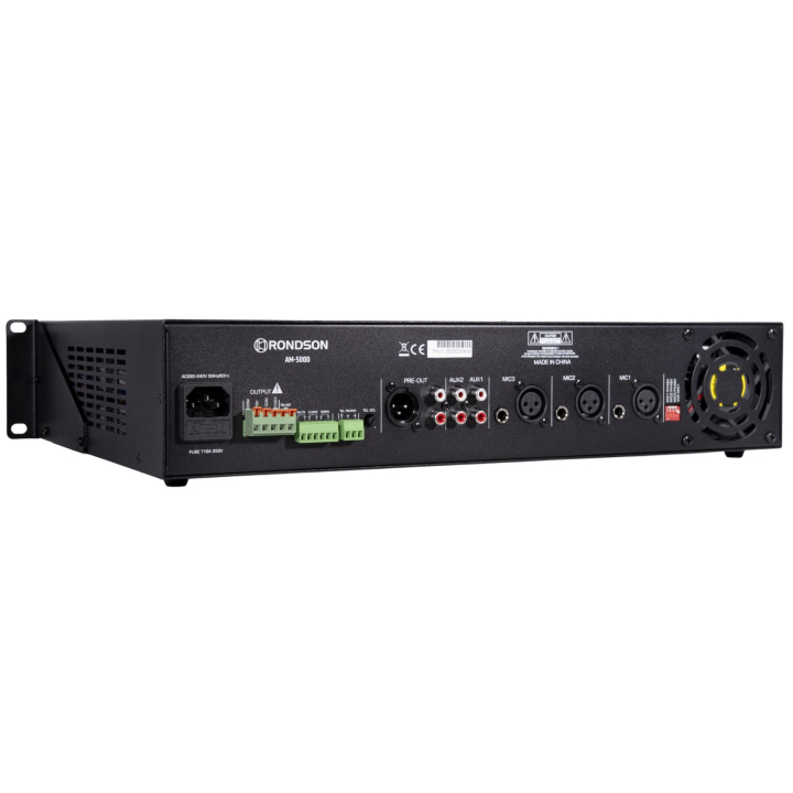 AM-500D - Amplificateur mélangeur multimédia 500W en 100V - Face arrière coté