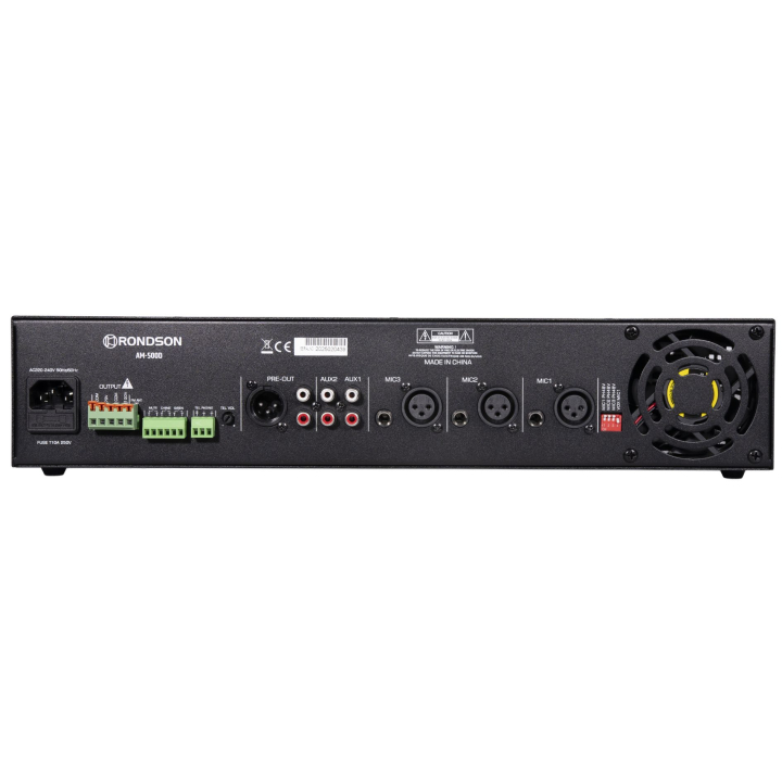 AM-500D - Amplificateur mélangeur multimédia 500W en 100V - Face arrière