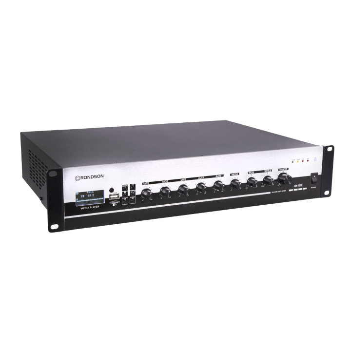 AM-500D - Amplificateur mélangeur multimédia 500W en 100V - Face avant 2