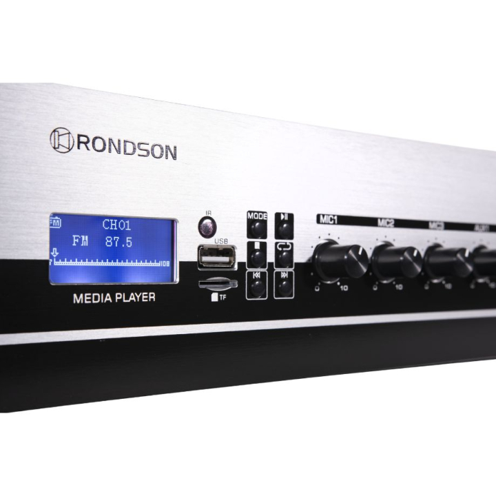 AM-500D - Amplificateur mélangeur multimédia 500W en 100V - Face avant zoom