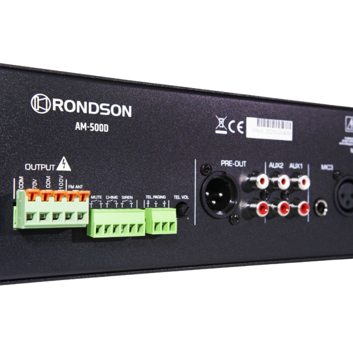 AM-500D - Amplificateur mélangeur multimédia 500W en 100V - Face arrière zoom
