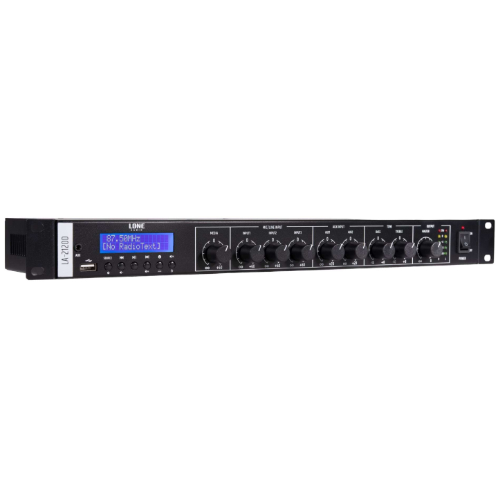 LA-2120D -Amplificateur mélangeur class D stéréo 2 x 120W - Face avant coté