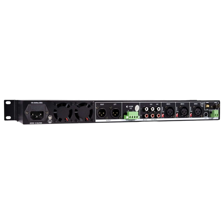 LA-2120D -Amplificateur mélangeur class D stéréo 2 x 120W - Face avant coté gauche