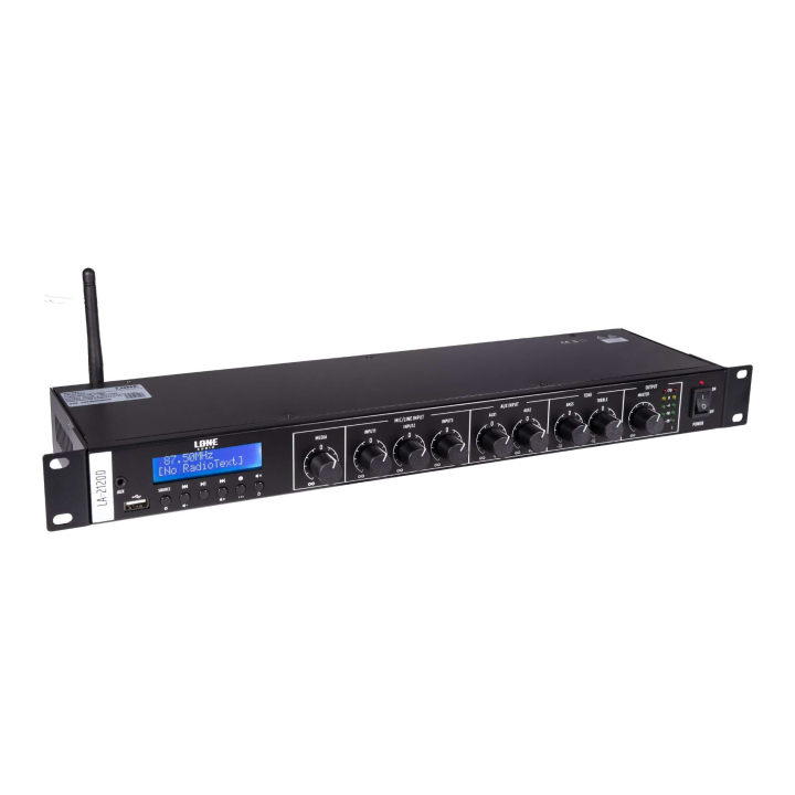 LA-2120D -Amplificateur mélangeur class D stéréo 2 x 120W - Face avant antenne