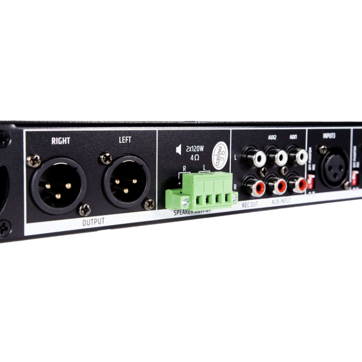 LA-2120D -Amplificateur mélangeur class D stéréo 2 x 120W - Face arrière zoom
