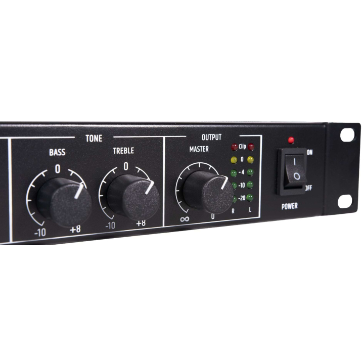LA-2120D -Amplificateur mélangeur class D stéréo 2 x 120W - Face avant zoom 2